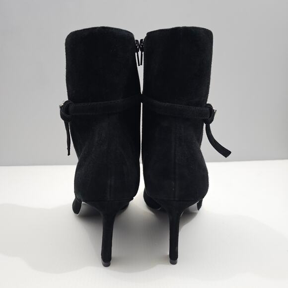 NEW Steve Madden Layan Ankle Bootie Womens 9 Black Suede Pointed Toe Heel - Picture 8 of 14